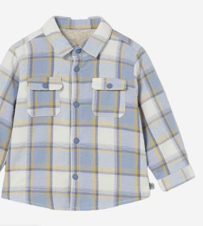 Blue Cream Shacket, Size: 1/2T