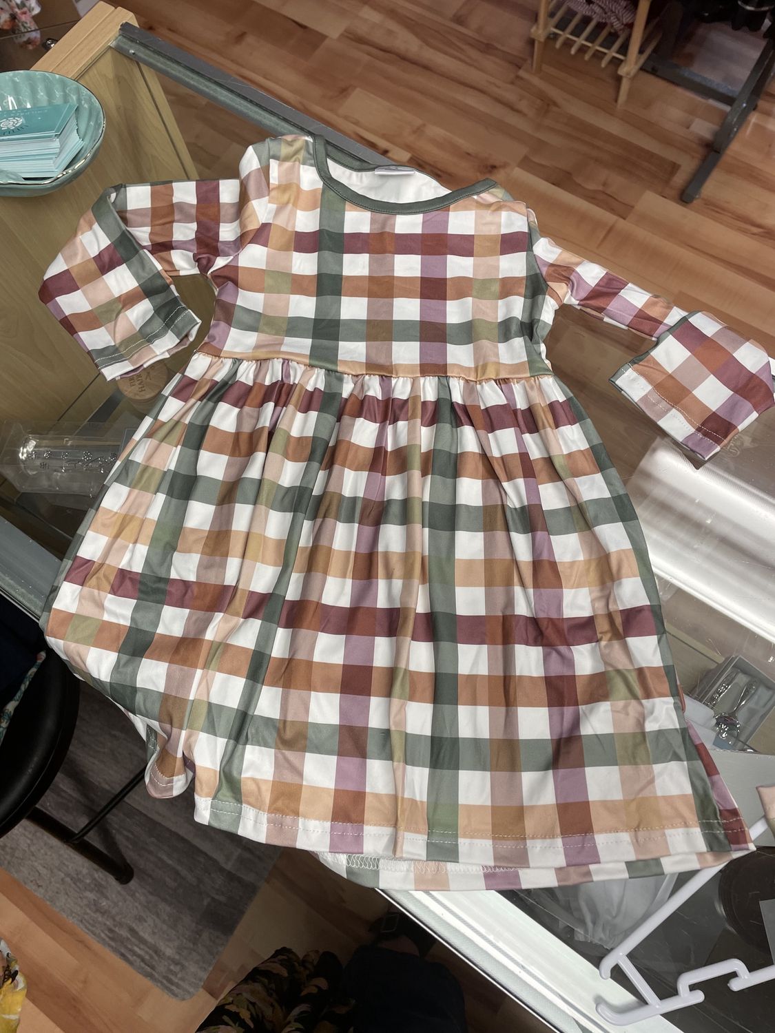 Fall Plaid LS Dress, Size: 1/2T