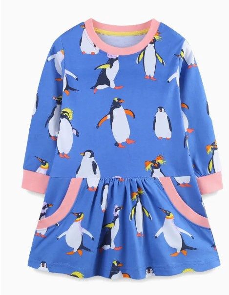 Penguin Dress w/ Side Pockets, Size: 7T