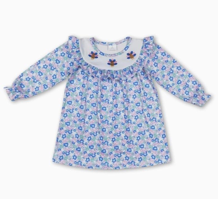 Floral Embd Turkey Dress, Size: 2T
