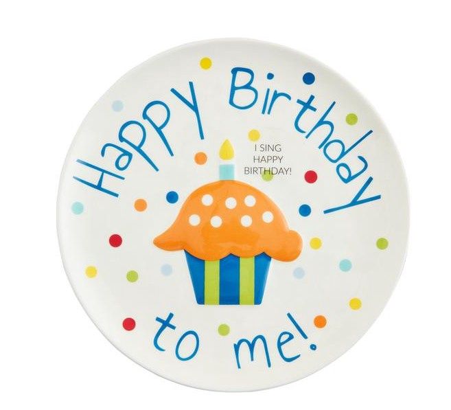 Singing Happy Birthday Plate- Blue