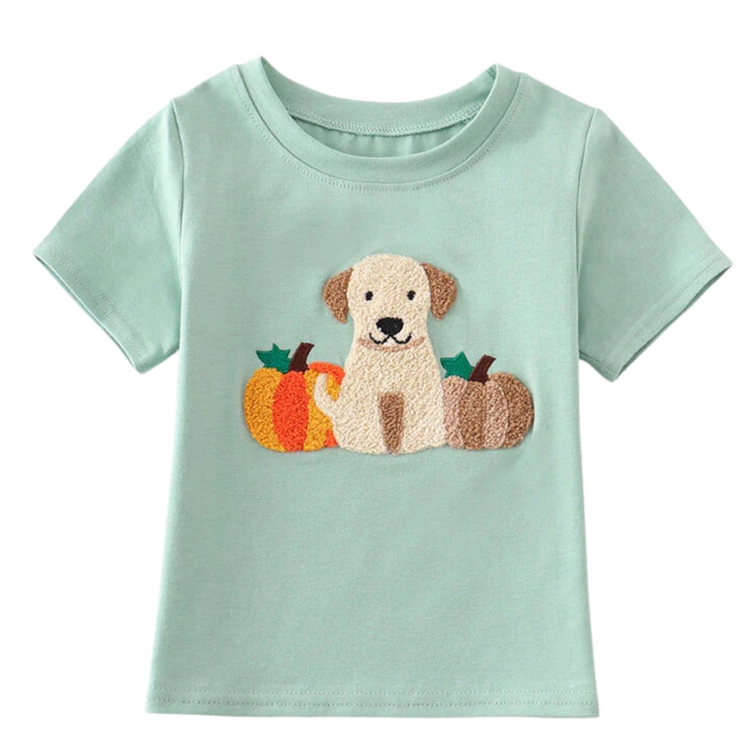 French Knot Pup &amp; Pumpkin T Shirt, Size: 3T