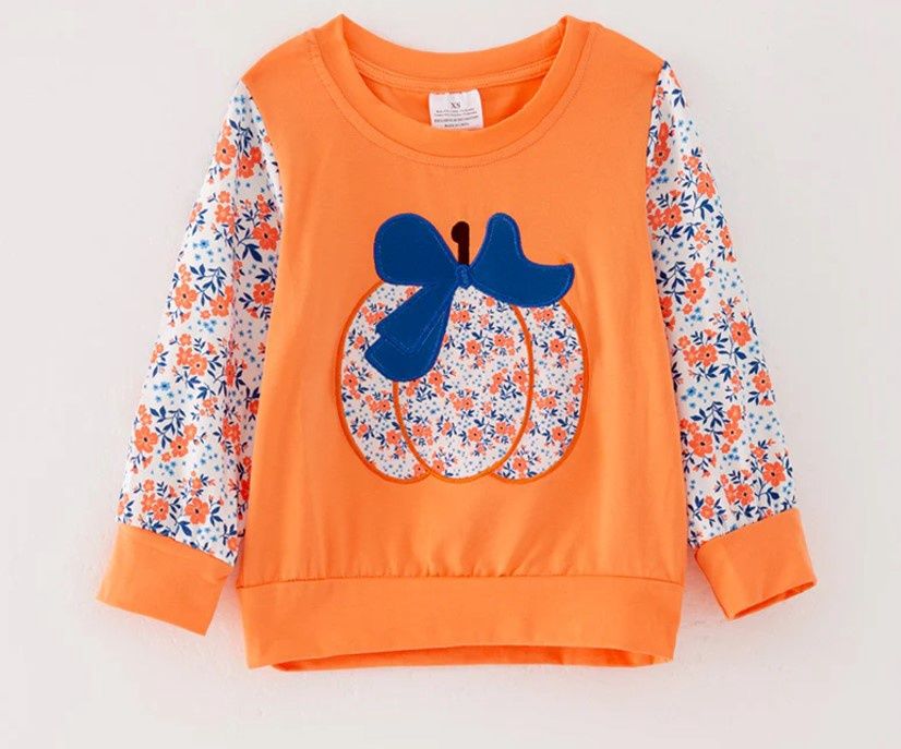 Orange Pumpkin Chinoiserie LS T Shirt, Size: 4T