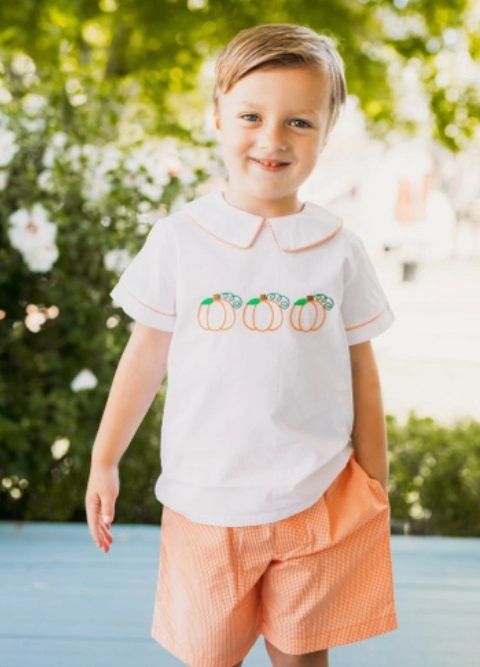 Embd Pumpkin Woven Set, Size: 2T