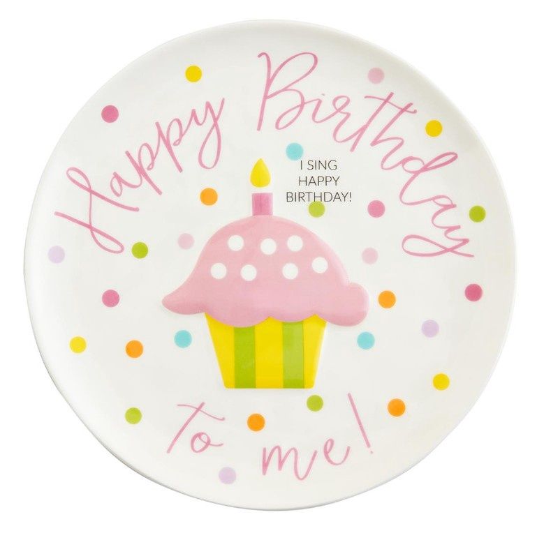 Singing Happy Birthday Plate-Pink