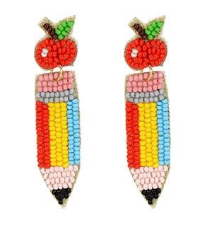 Apple Pencil Beaded Earrings