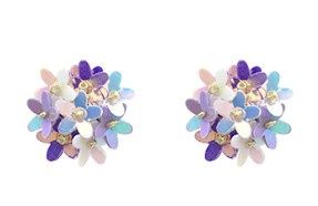 Sequin Flower Earrings, COLOR: Purple