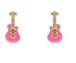 Pink Guitar Earrings