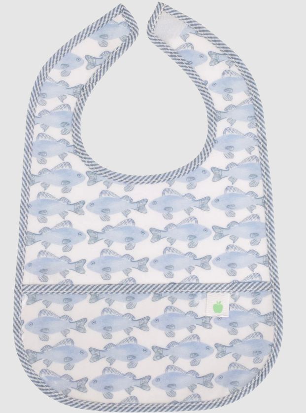 Apple of my Isla Wipe-It Bib, COLOR: Fish