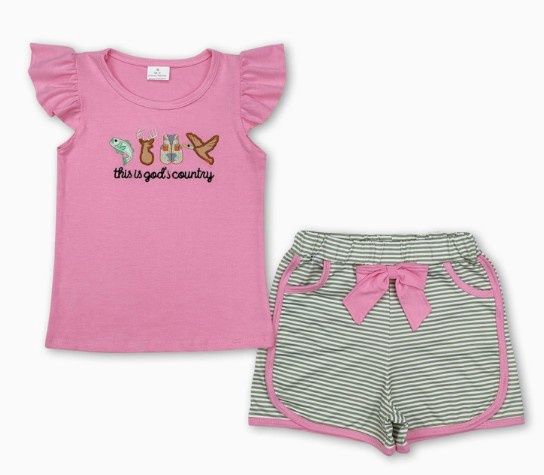 Girls Pink God's Country Outfit