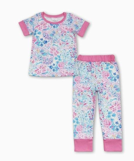 Pink Watercolor Short Sleeve Pajamas