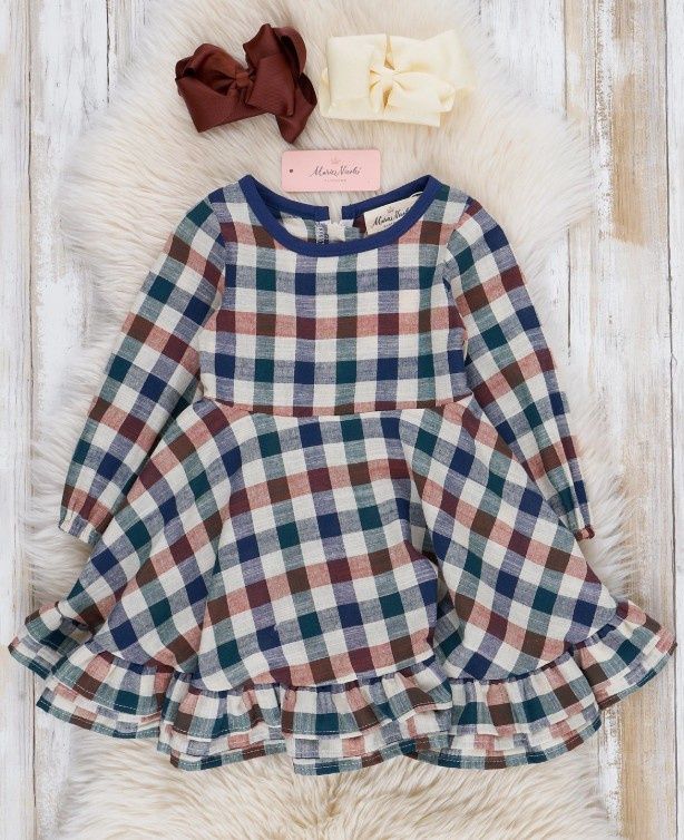 Fall Vintage Plaid Ruffle Swing Dress