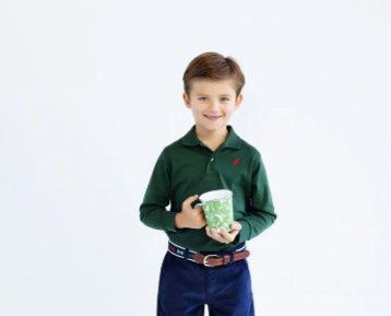 Prim and Proper Polo Long Sleeve-Grier Green