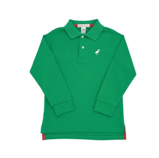Prim &amp; Proper Polo Long Sleeve- Kiawah Kelly Green