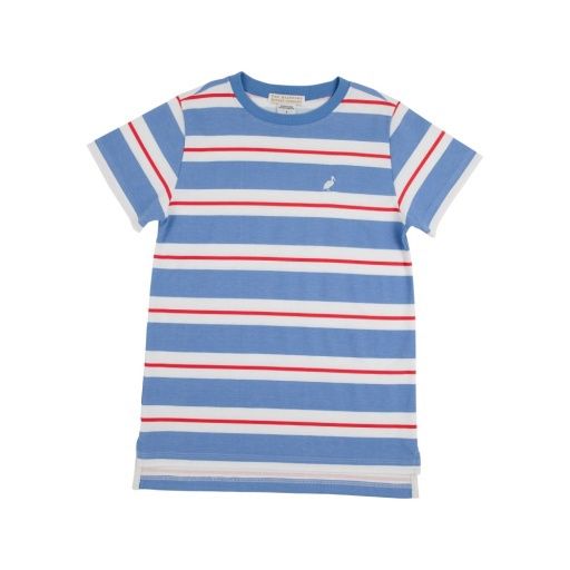 Carter Crewneck- Barbados Blue Richmond Red Stripe