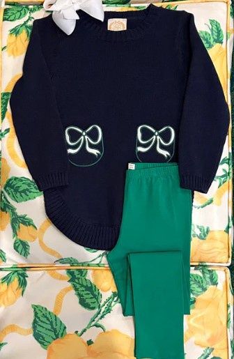 Terrell Tunic-Nantucket Navy/Palmetto Pearl Bow