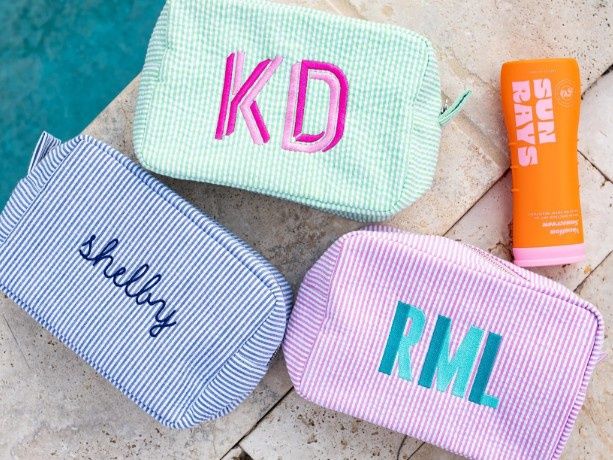 Big Seersucker Bag w/monogram