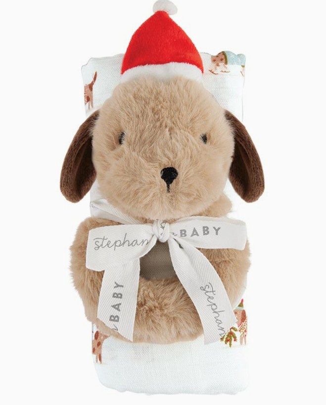 Christmas Dog Rattle &amp; Swaddle Set