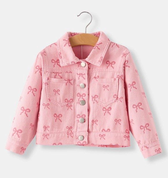 PINK BOW DENIM JACKET