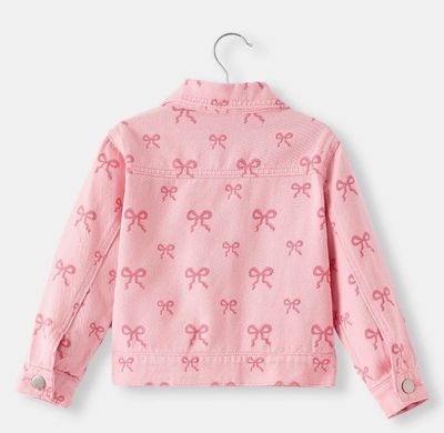 PINK BOW DENIM JACKET