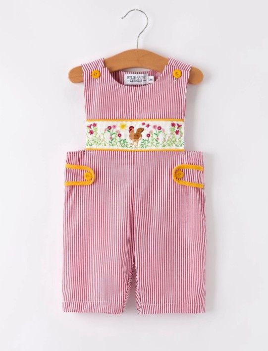 Boys Autumn Smocked Rooster Romper