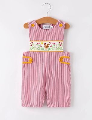 Boys Autumn Smocked Rooster Romper