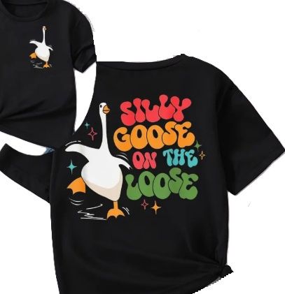 Black Silly Goose On The Loose TShirt