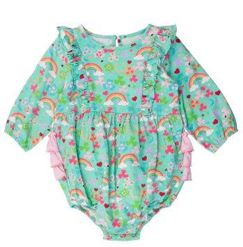 Lucky Day Long Sleeve Rufflebutt Romper