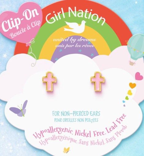 Clip on Cross Earrings