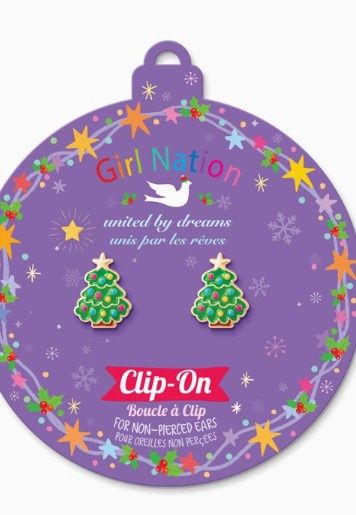 Clip on Christmas Tree Earrings