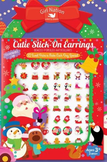 Cutie Stick On Earrings-Christmas