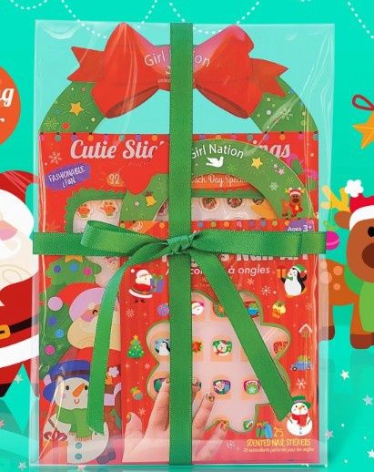 Holly Jolly Cutie Stick On Earring and Nail Stickers Gift Set