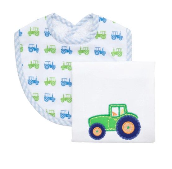 Tractor Basic Bib &amp; Burp Box Set