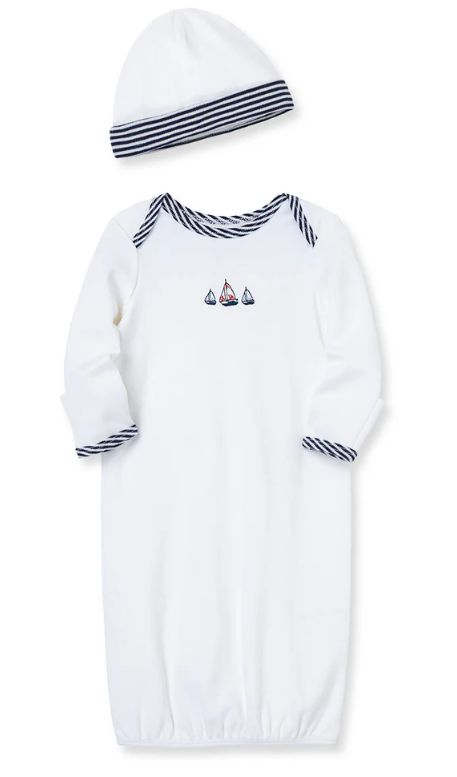 Sailboat Gown and Hat 0/3M