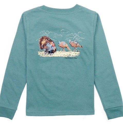 Properly Tied- Turkey Hunt LS Marine Green