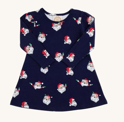 Long Sleeve Penny's Play Dress- Jolly Old St. Nick