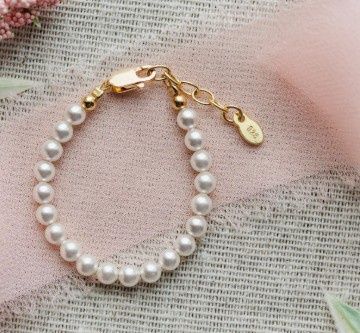 Children&#39;s 14k Gold-Plated Pearl Bracelet
