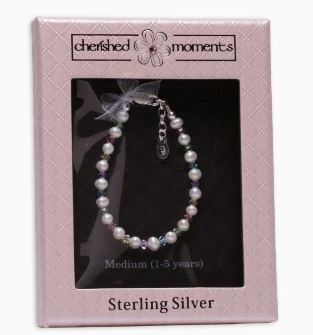 Sterling Silver Pearl Children&#39;s Bracelet