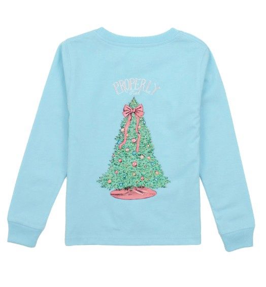 Properly Tide Girls Merry&amp;Bright LS Powder Blue