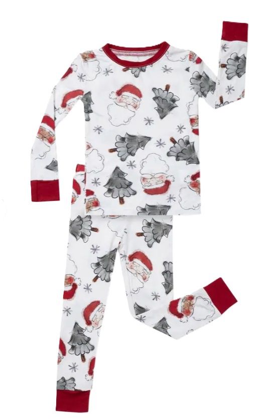 Santa Christmas Tree Bamboo 2 pc Pajama