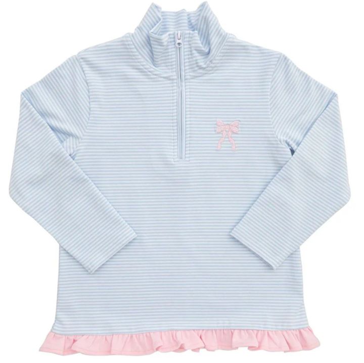 Itsy Bitsy Bow Ruffle 1/4 Zip Pullover