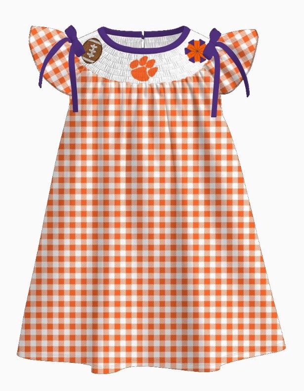 Smocked Clemson Dress
