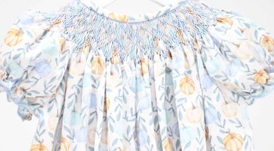 Smocked Pumpkin Fall Garden Zoe Dress