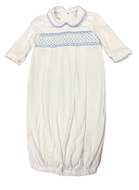 White and Blue Geometric Gown