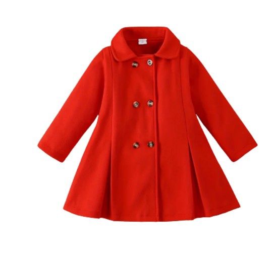 Double Breast Red Pea Coat