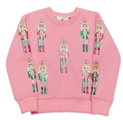 Belle Cher Girls Pink & Teal Nutcracker Sweatshirt