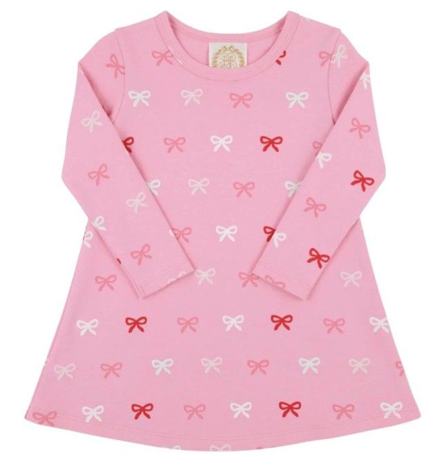 Long Sleeve Polly Play Dress- Bitty Bows