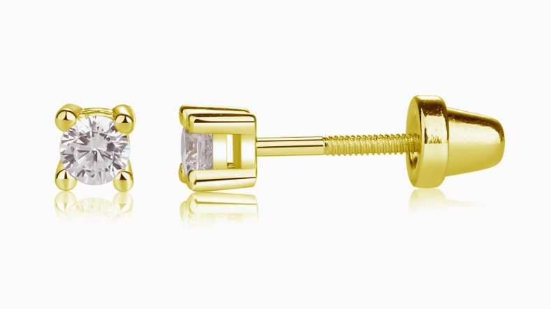 CZ Screw Back Studs