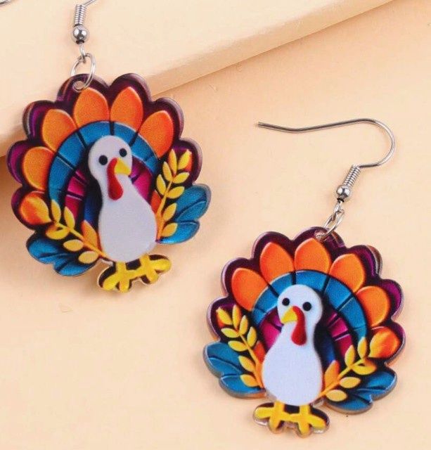 Acrylic Turkey Earrings