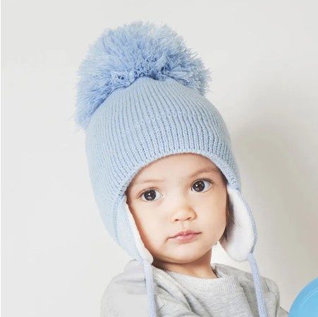 Fleece Lined Pom Pom Beanie